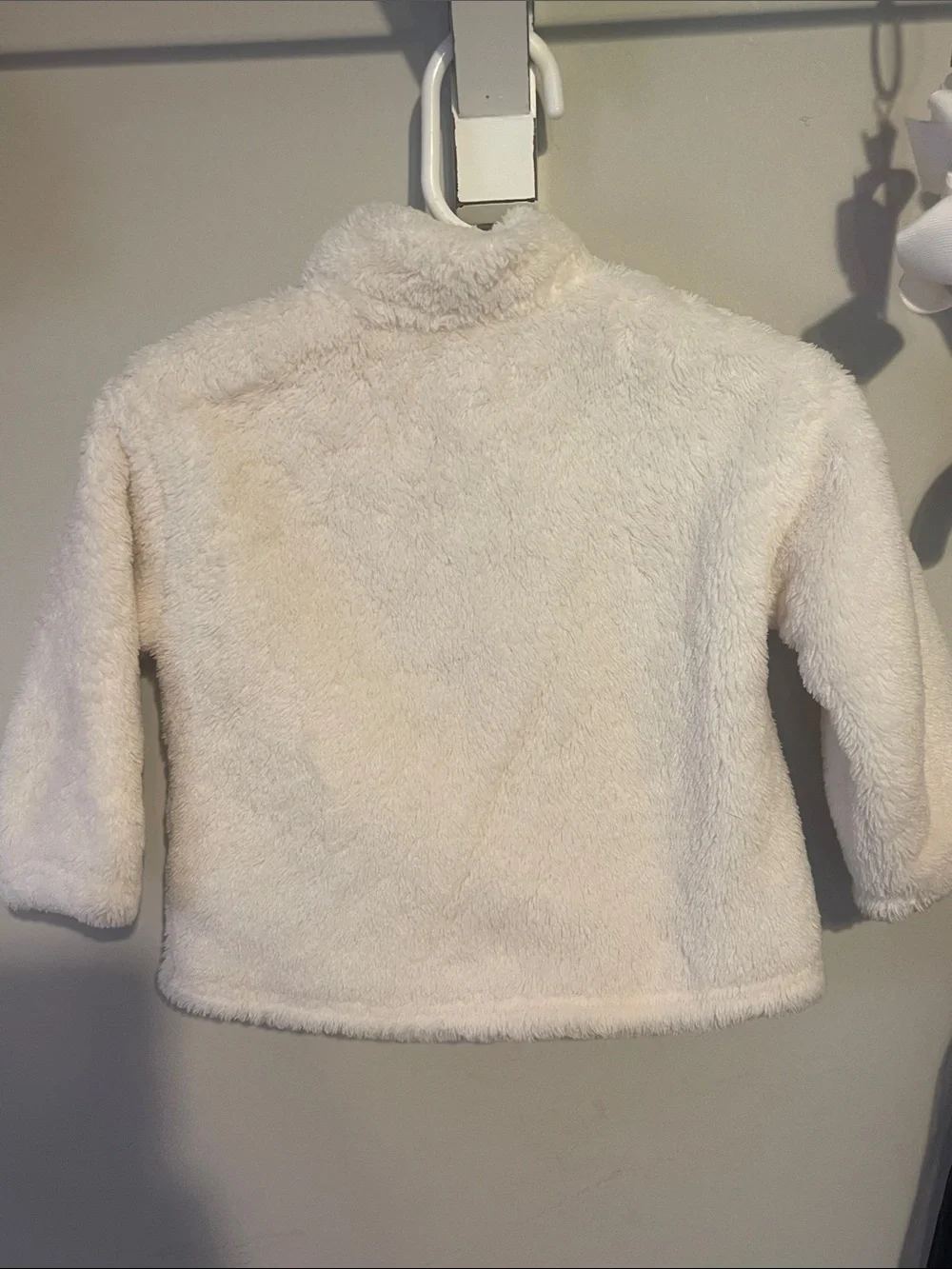 GAP Cream Plush Teddy Half-Zip Hoodie